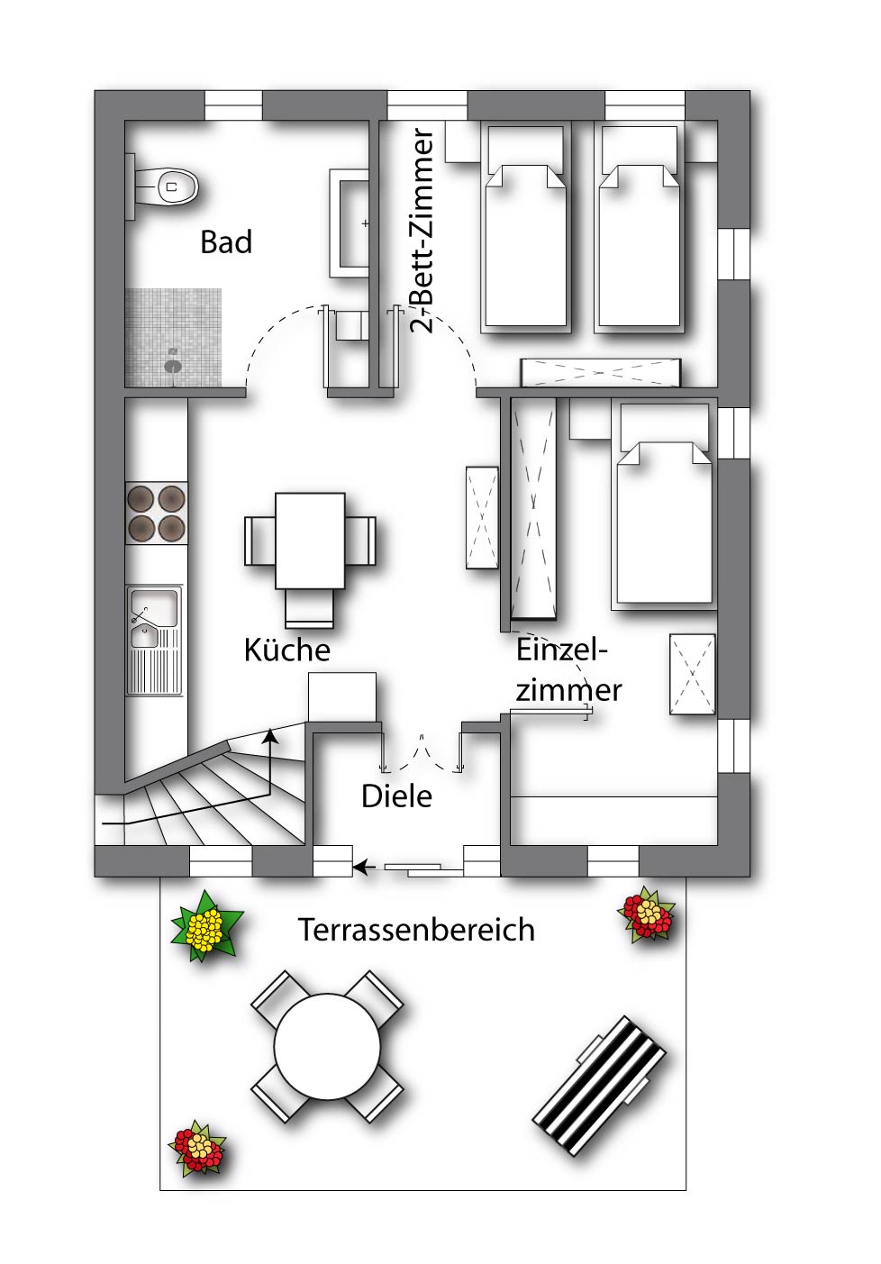Grundriss-fewo-nordsee-blickwinkel-erdgeschoss